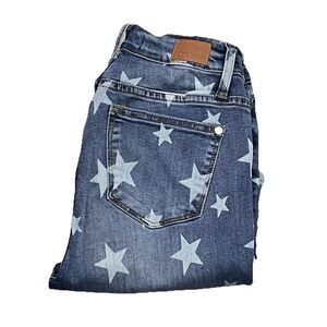Judy Blue Los Angeles Star Print Skinny Fit Jeans Size 3 (26x28)